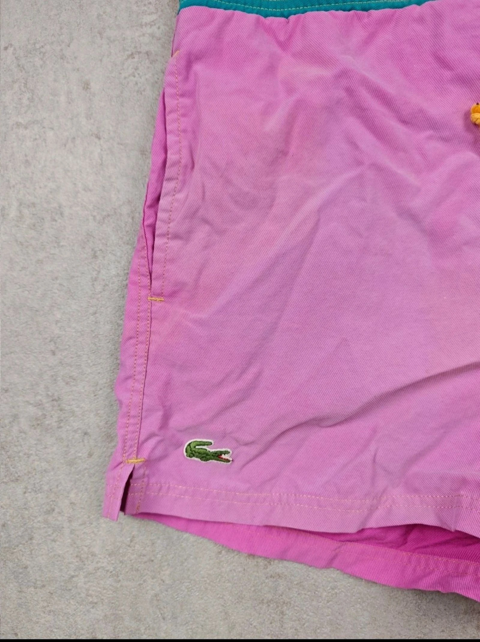 Lacoste Vintage Swim Shorts Colorblock Pink Teal Old Money Preppy Y2K 90s Retro Beachwear  XL – photo 8